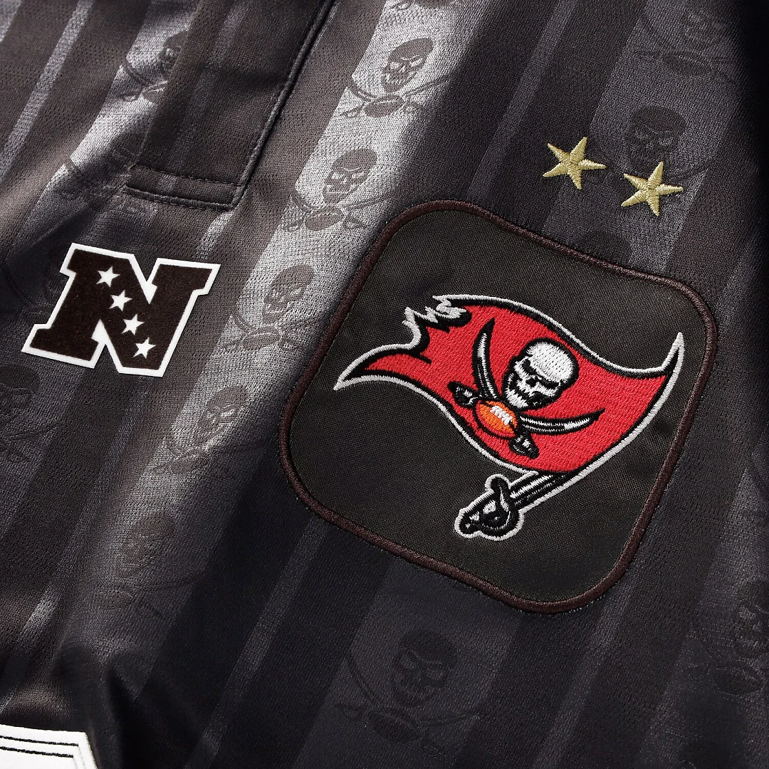 Zennovawear Tampa Bay Buccaneers Youth Football x Football Collared Fan Top - Pewter
