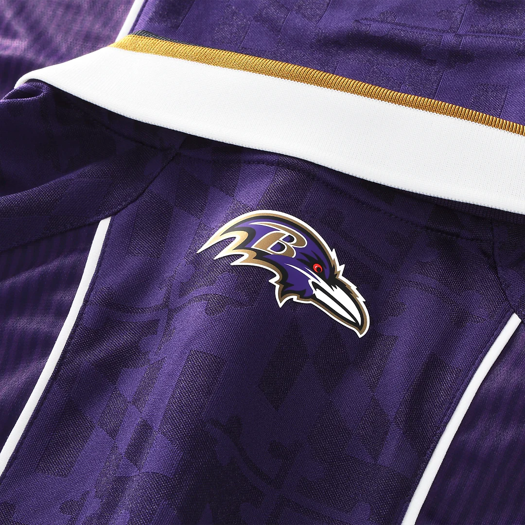 Zennovawear Baltimore Ravens Youth Football x Football Collared Fan Top - Purple