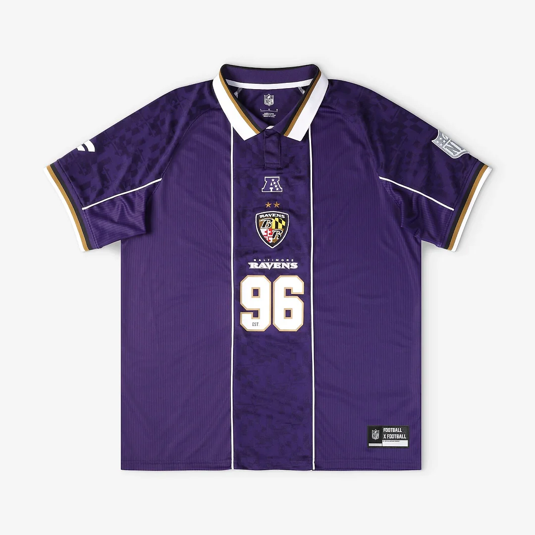Zennovawear Baltimore Ravens Youth Football x Football Collared Fan Top - Purple