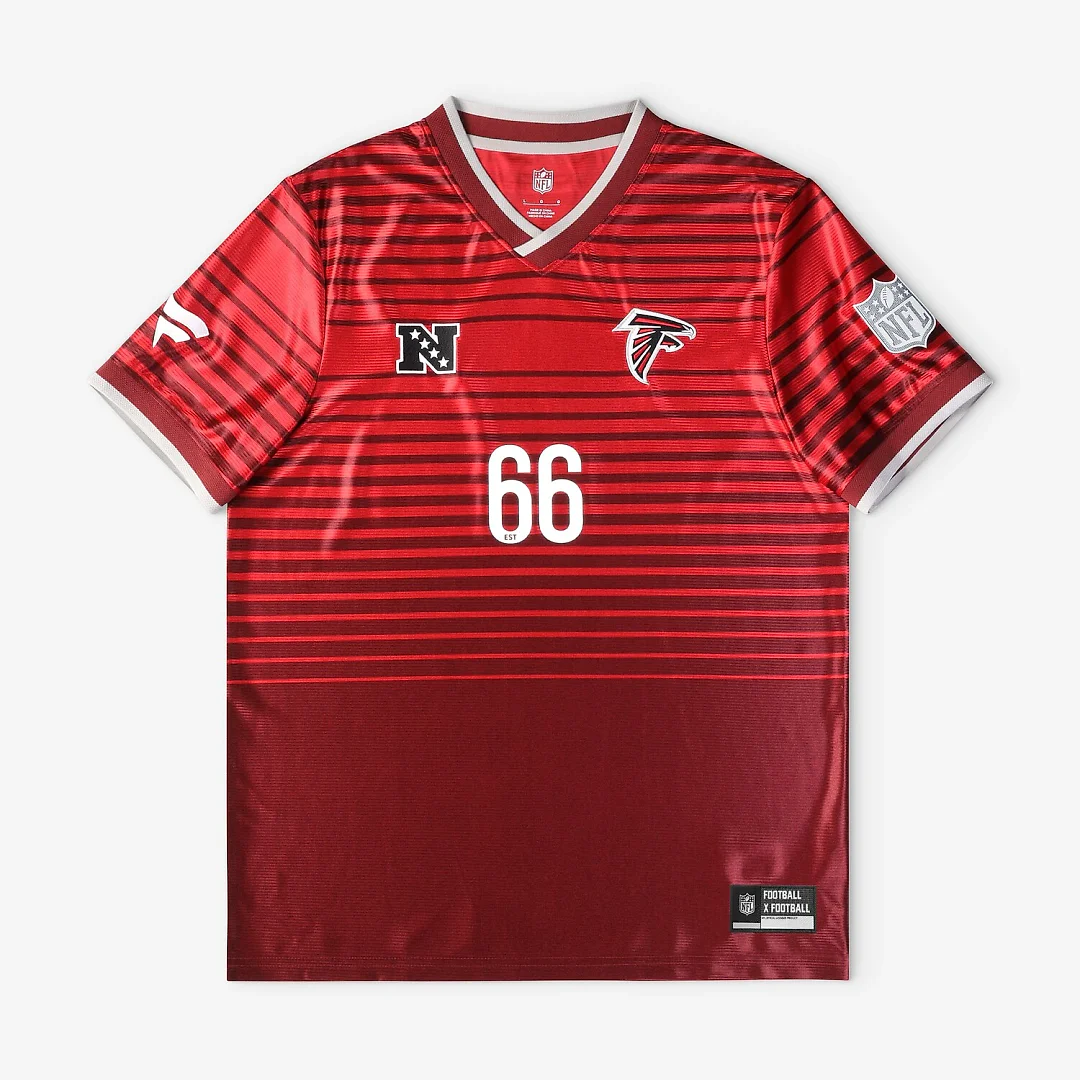 Zennovawear Atlanta Falcons Youth Football x Football V-Neck Fan Top - Red