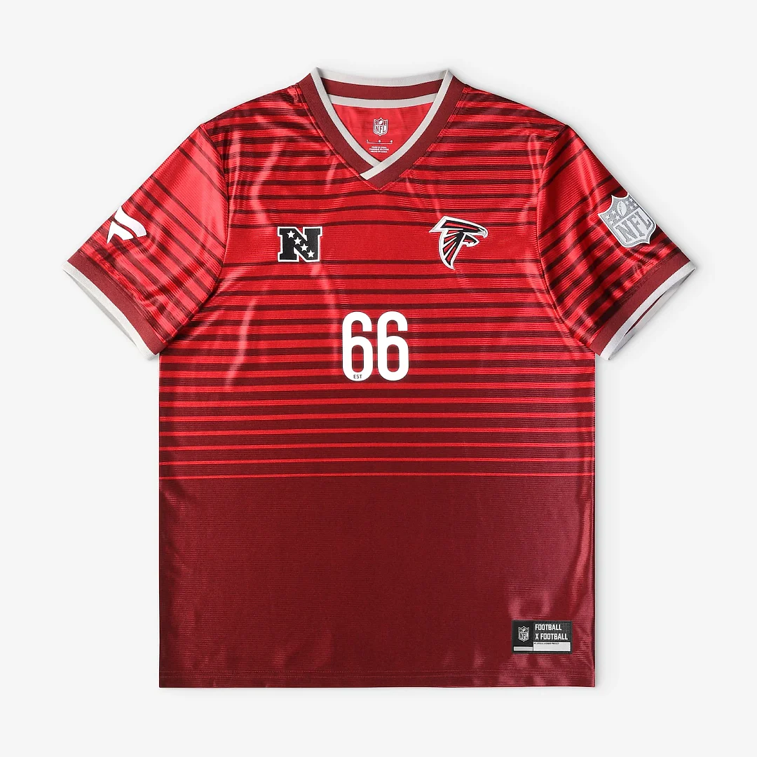 Zennovawear Atlanta Falcons Youth Football x Football V-Neck Fan Top - Red