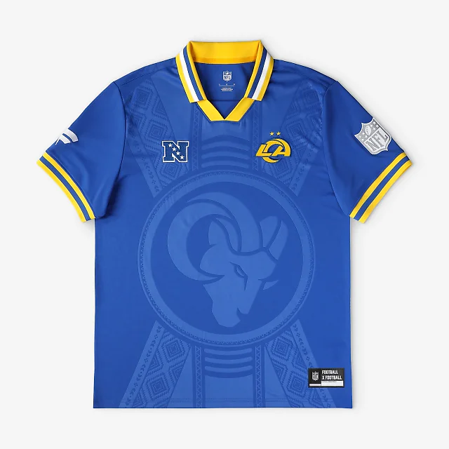 Zennovawear Los Angeles Rams Youth Football x Football Collared Fan Top - Royal