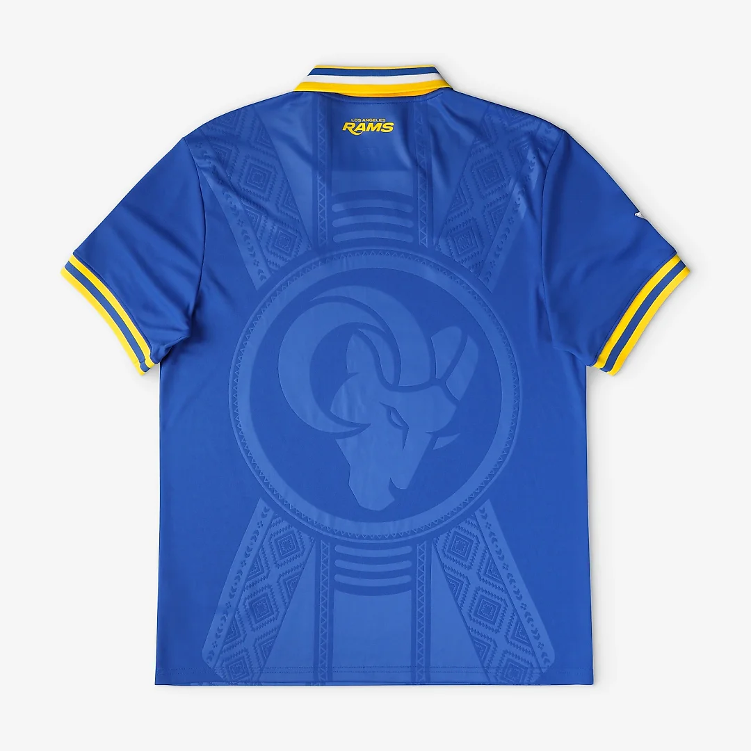 Zennovawear Los Angeles Rams Youth Football x Football Collared Fan Top - Royal