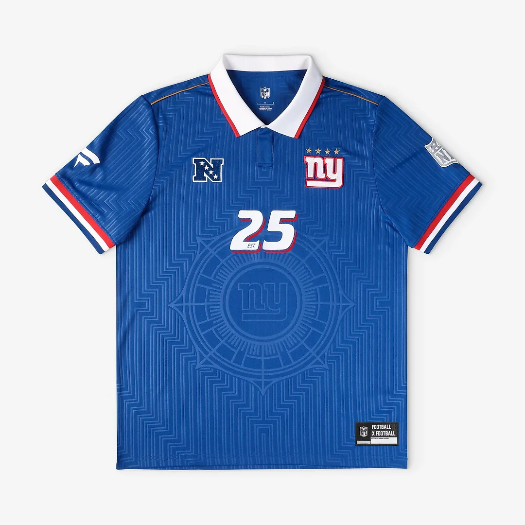 Zennovawear New York Giants Youth Football x Football Collared Fan Top - Royal
