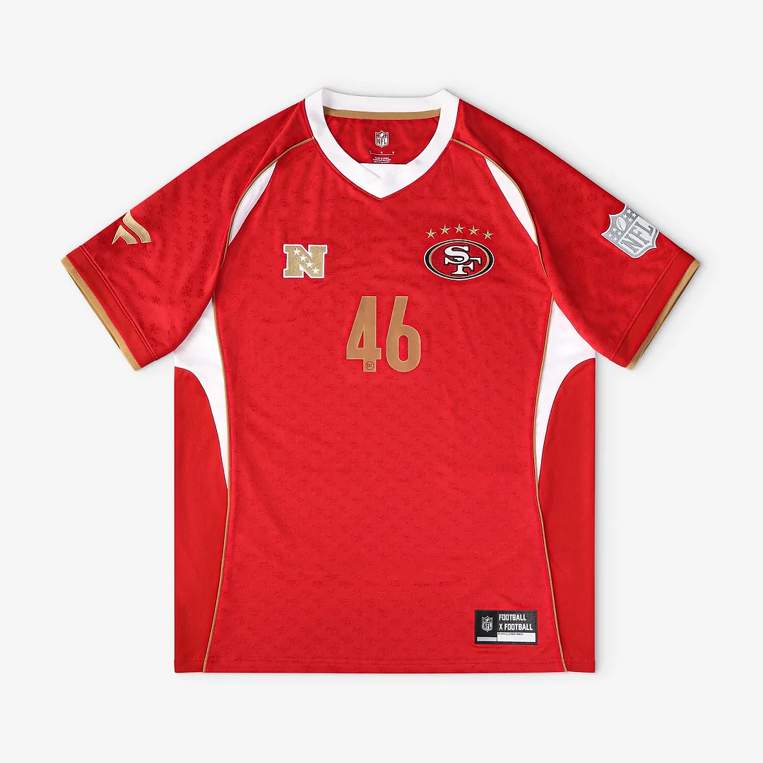 Zennovawear San Francisco 49ers Youth Football x Football V-Neck Fan Top - Scarlet