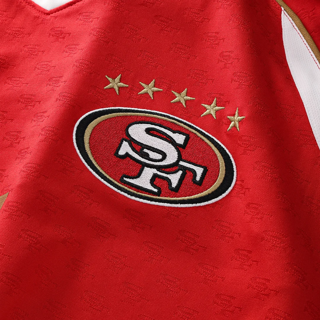 Zennovawear San Francisco 49ers Youth Football x Football V-Neck Fan Top - Scarlet