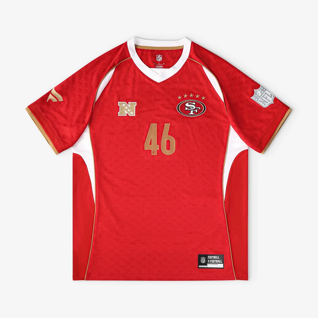 Zennovawear San Francisco 49ers Youth Football x Football V-Neck Fan Top - Scarlet