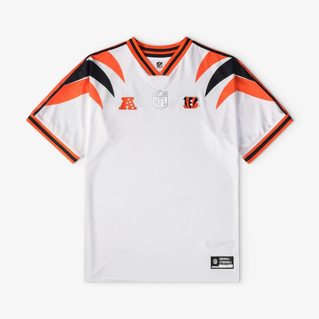 Zennovawear Cincinnati Bengals Youth Football x Football V-Neck Fan Top - White