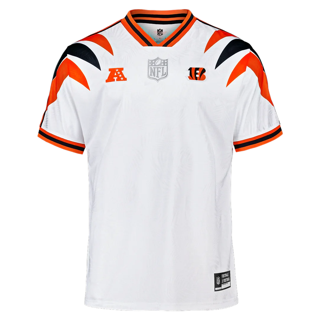 Zennovawear Cincinnati Bengals Youth Football x Football V-Neck Fan Top - White