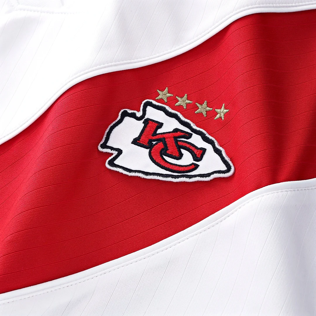 Zennovawear Kansas City Chiefs Youth Football x Football Collared Fan Top - White