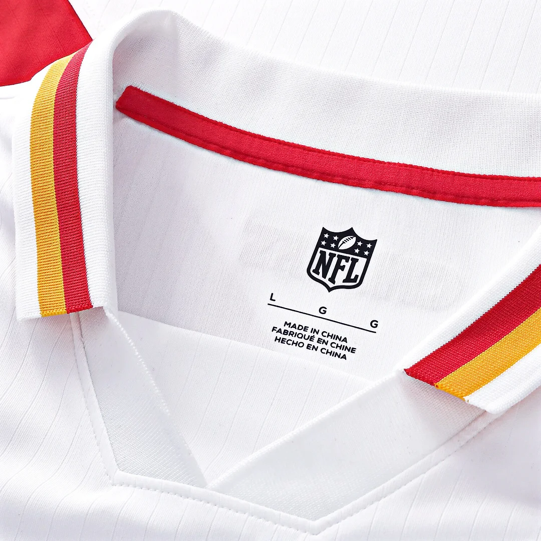 Zennovawear Kansas City Chiefs Youth Football x Football Collared Fan Top - White