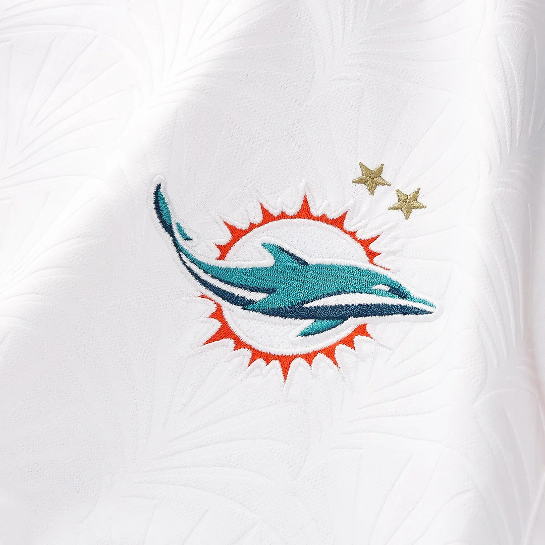 Zennovawear Miami Dolphins Youth Football x Football V-Neck Fan Top - White