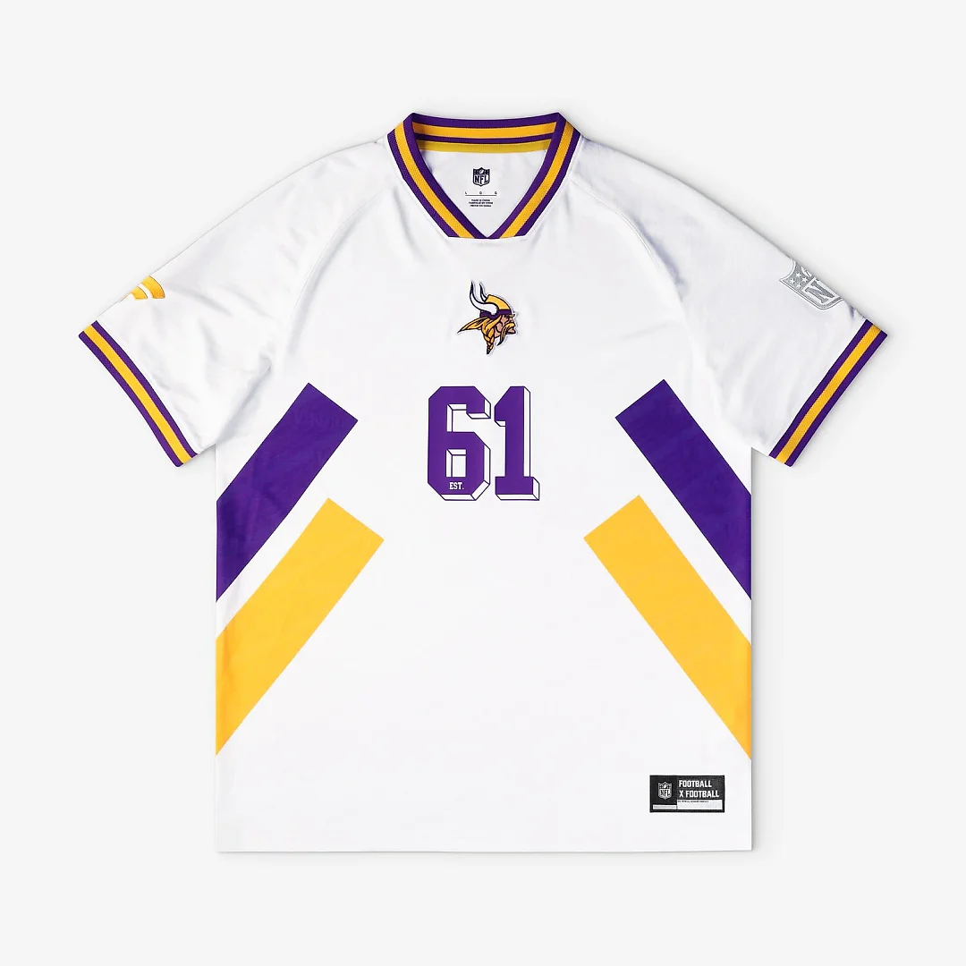 Zennovawear Minnesota Vikings Youth Football x Football V-Neck Fan Top - White