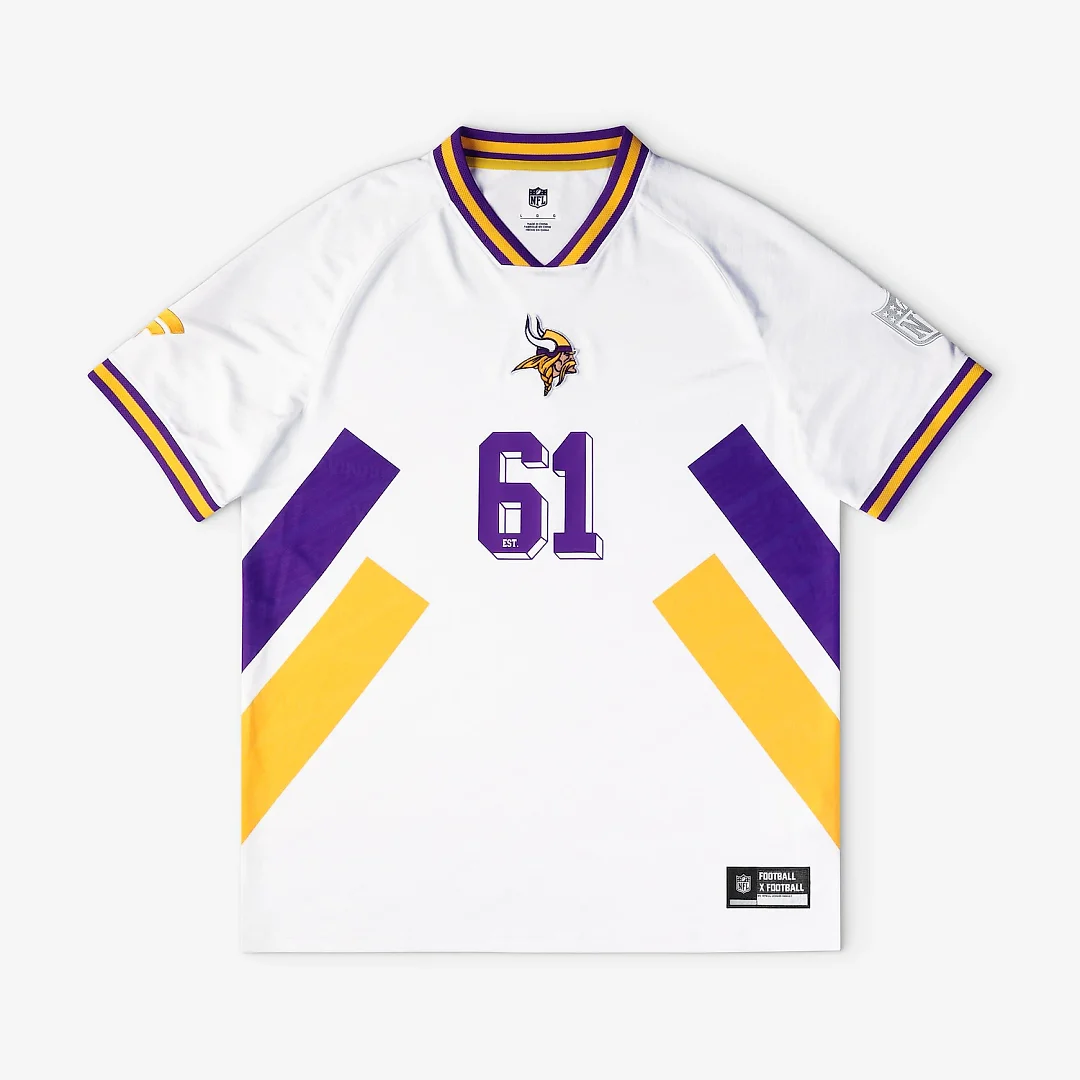 Zennovawear Minnesota Vikings Youth Football x Football V-Neck Fan Top - White