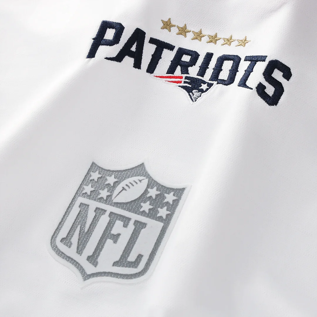 Zennovawear New England Patriots Youth Football x Football V-Neck Fan Top - White