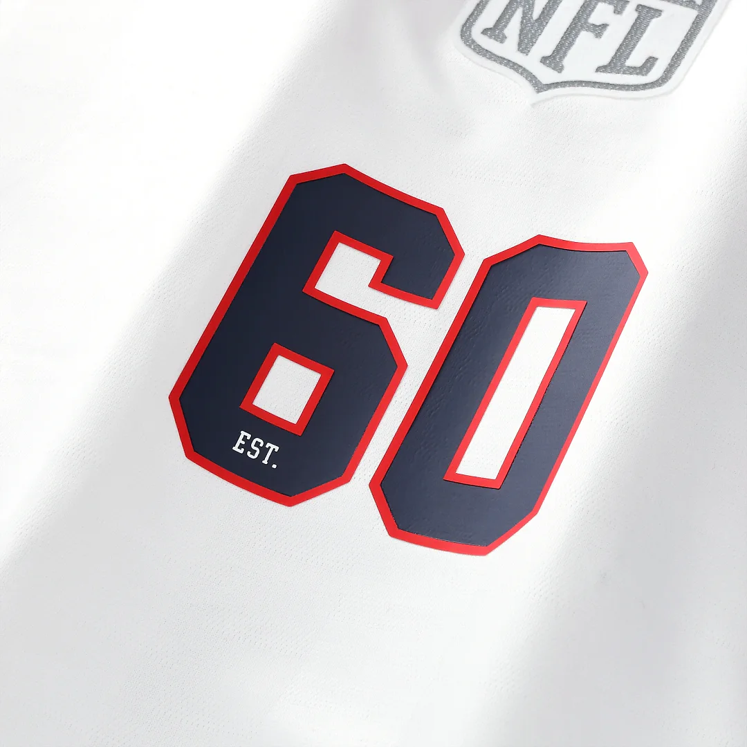 Zennovawear New England Patriots Youth Football x Football V-Neck Fan Top - White