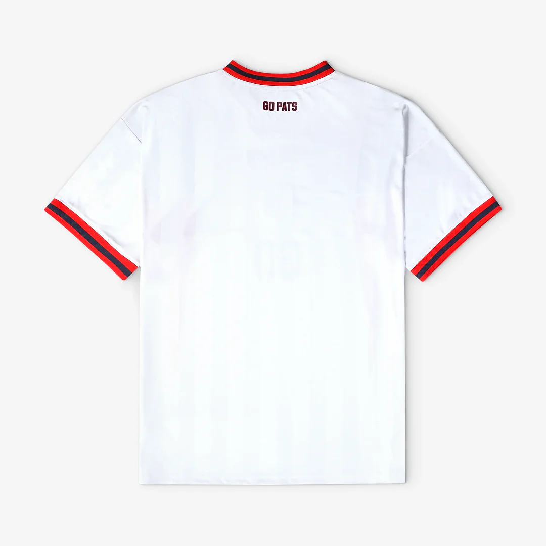 Zennovawear New England Patriots Youth Football x Football V-Neck Fan Top - White