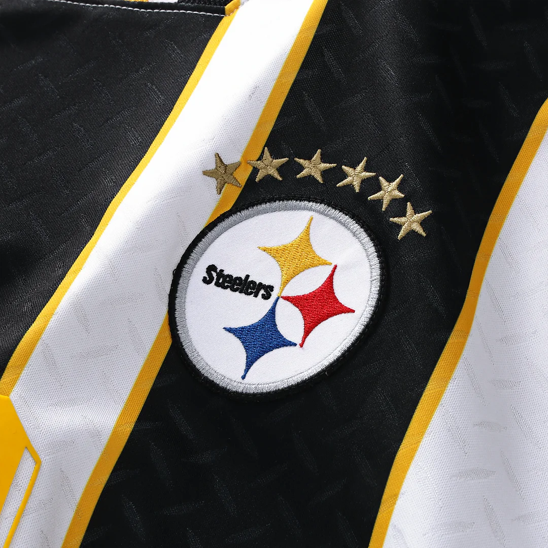 Zennovawear Pittsburgh Steelers Youth Football x Football V-Neck Fan Top - White