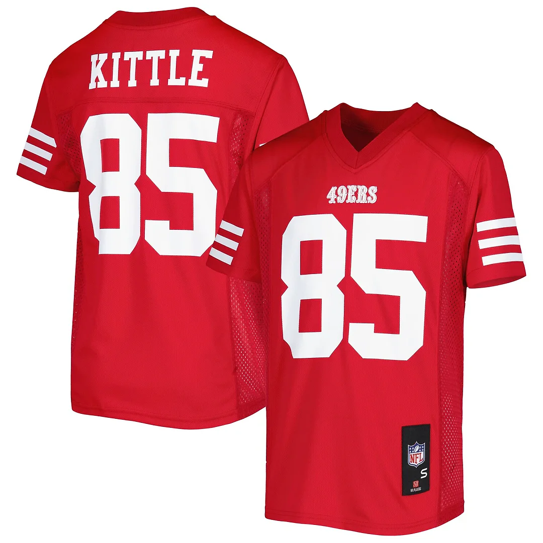 Zennovawear George Kittle San Francisco 49ers Youth Replica Jersey - Scarlet