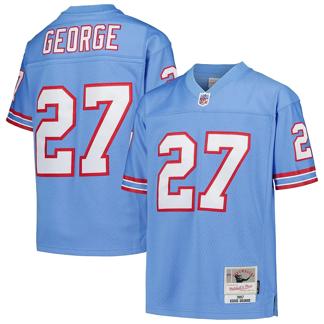 Zennovawear Youth Houston Oilers Eddie George Mitchell & Ness Light Blue Gridiron Classics 1997 Retired Player Legacy Jersey