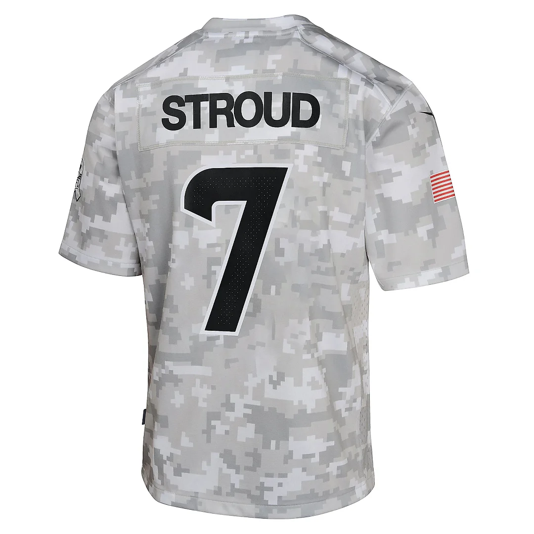 Zennovawear Youth Houston Texans C.J. Stroud Arctic Camo 2024 Salute to Service Game Jersey