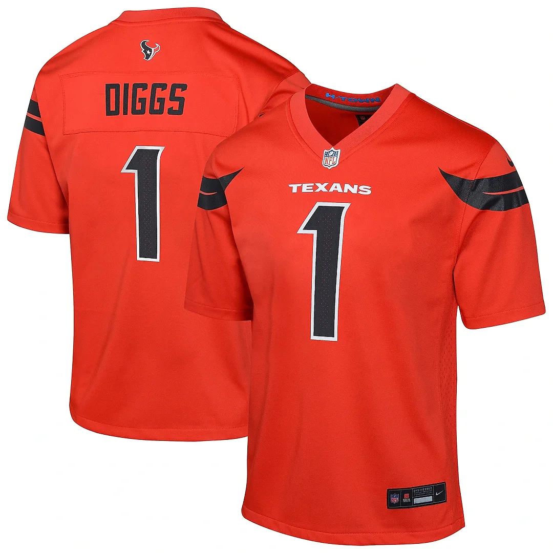 Zennovawear Youth Houston Texans Stefon Diggs Red Alternate Player Game Jersey