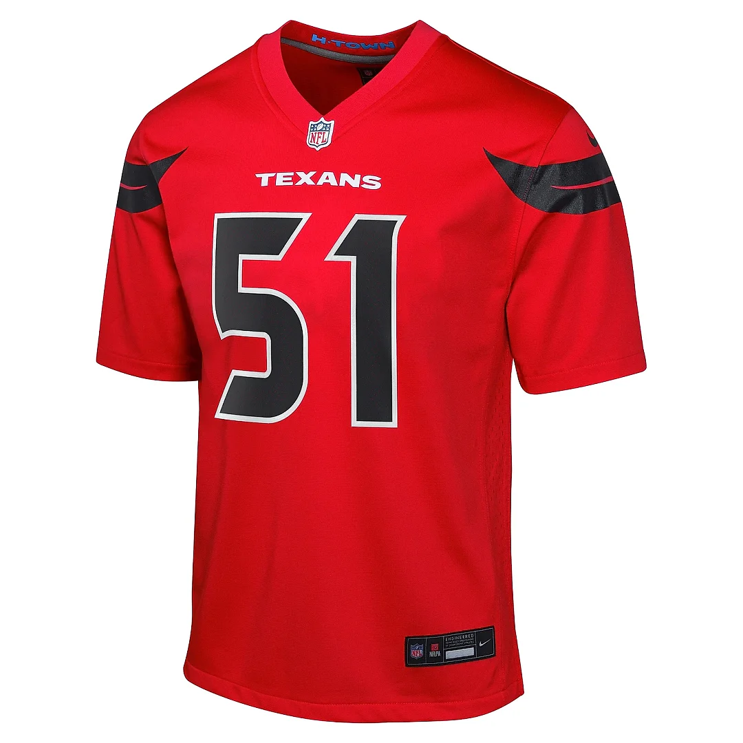 Zennovawear Youth Houston Texans Will Anderson Jr. Red Alternate Game Jersey