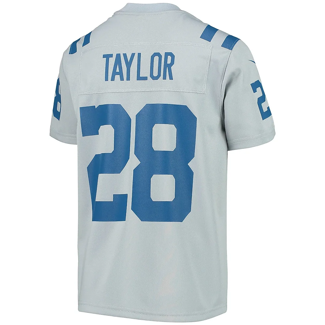 Zennovawear Youth Indianapolis Colts Jonathan Taylor Gray Inverted Team Game Jersey