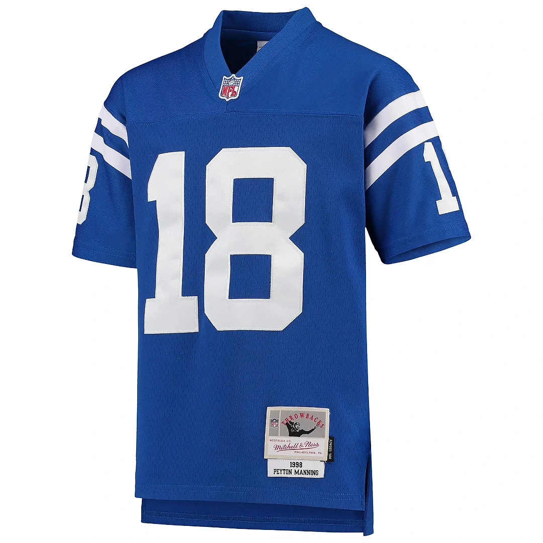 Zennovawear Youth Indianapolis Colts Peyton Manning Mitchell & Ness Royal 1998 Legacy Retired Player Jersey