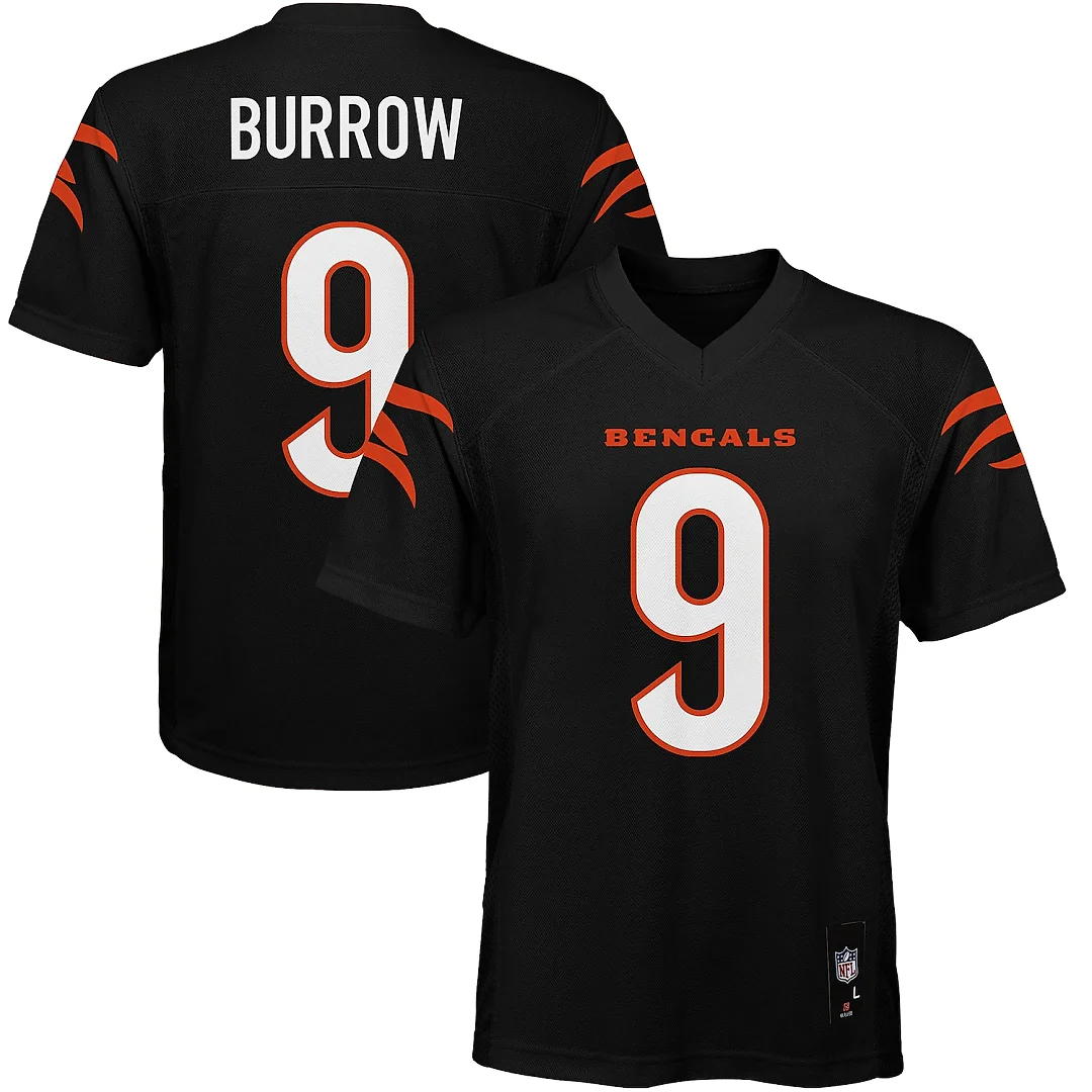 Zennovawear Joe Burrow Cincinnati Bengals Youth Replica Jersey - Black