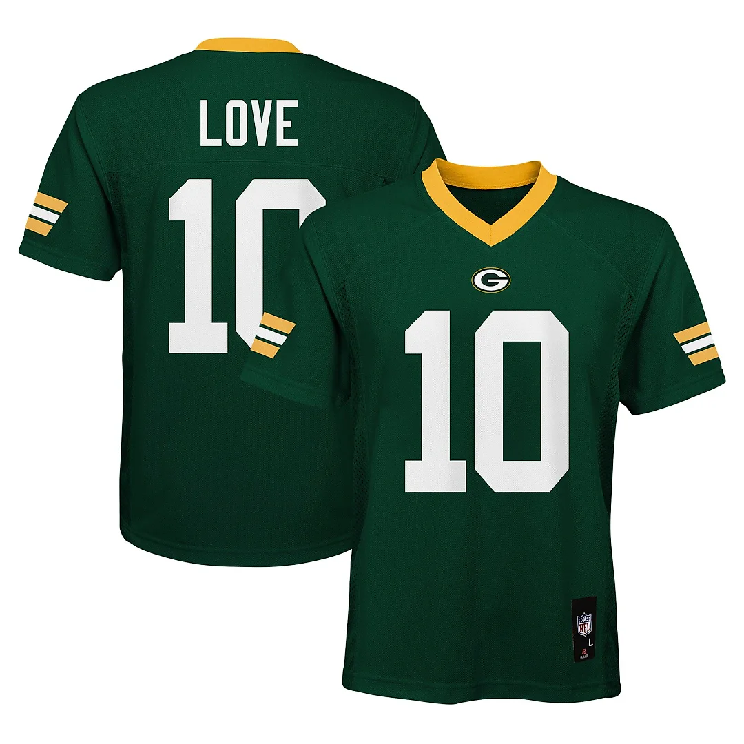 Zennovawear Jordan Love Green Bay Packers Youth Replica Jersey - Green