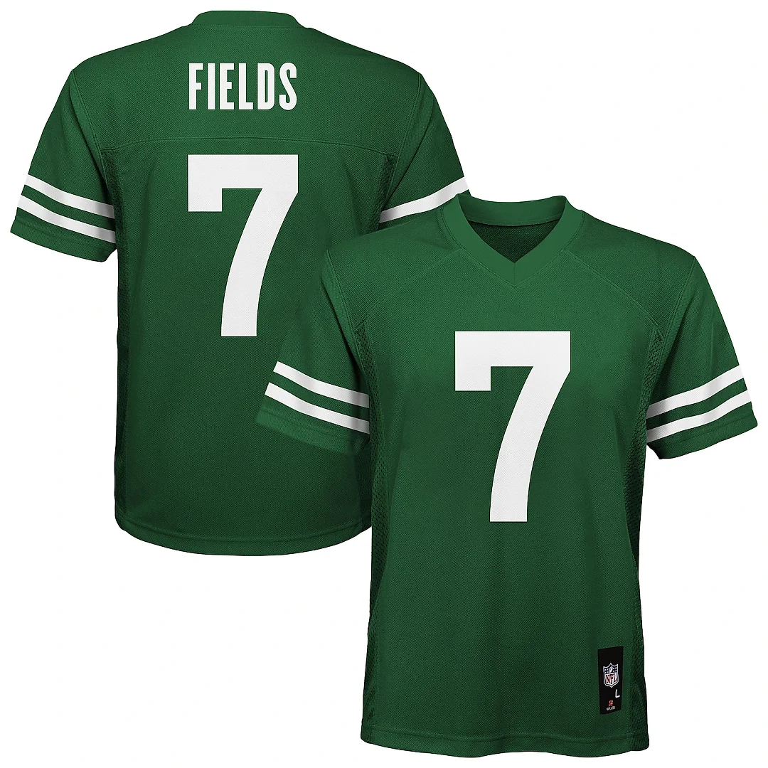 Zennovawear Justin Fields New York Jets Youth Replica Jersey - Green