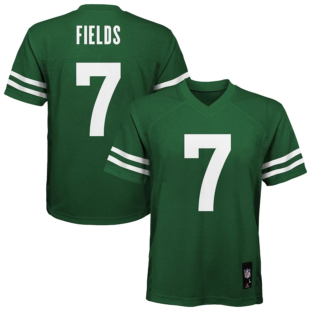 Zennovawear Justin Fields New York Jets Youth Replica Jersey - Green