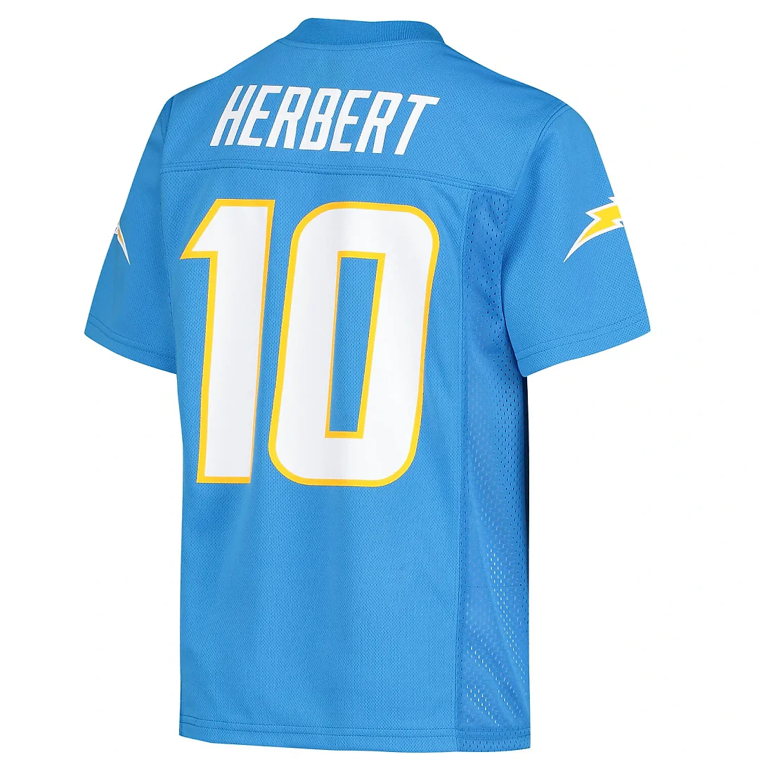 Zennovawear Justin Herbert Los Angeles Chargers Youth Replica Jersey - Powder Blue