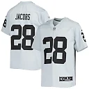 Zennovawear Youth Las Vegas Raiders Josh Jacobs Silver Inverted Team Game Jersey
