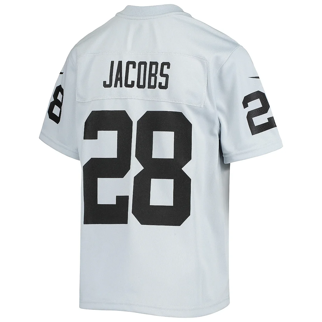 Zennovawear Youth Las Vegas Raiders Josh Jacobs Silver Inverted Team Game Jersey