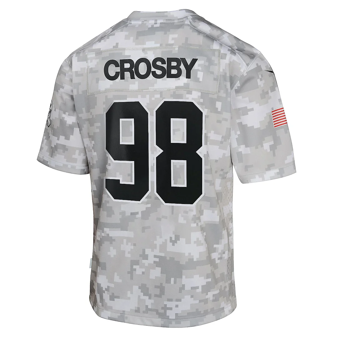 Zennovawear Youth Las Vegas Raiders Maxx Crosby Arctic Camo 2024 Salute to Service Game Jersey