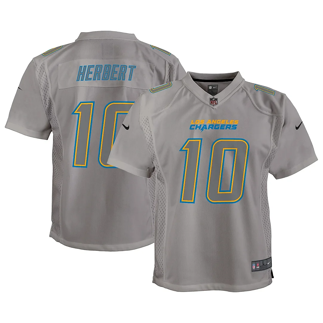 Zennovawear Youth Los Angeles Chargers Justin Herbert Gray Atmosphere Game Jersey
