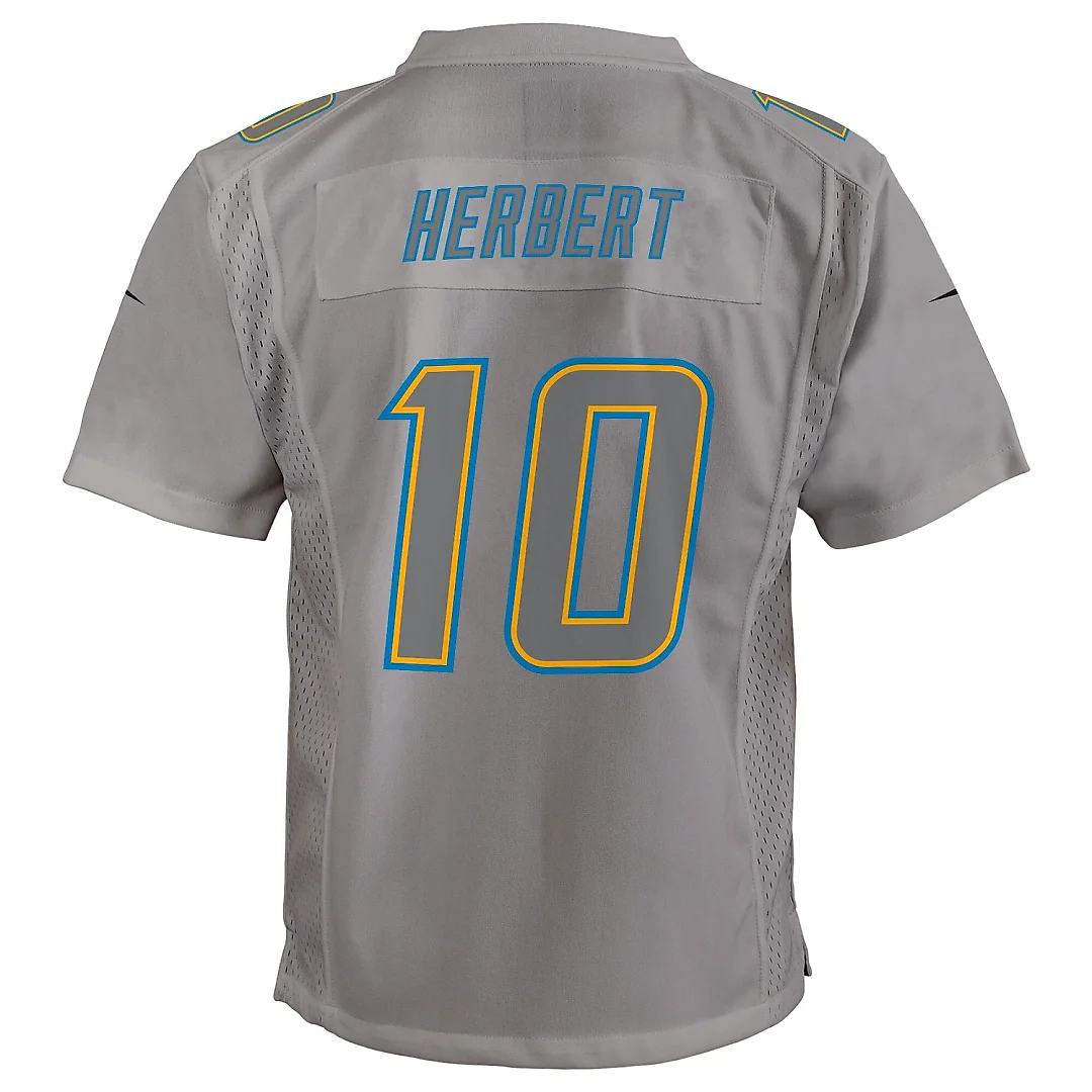 Zennovawear Youth Los Angeles Chargers Justin Herbert Gray Atmosphere Game Jersey