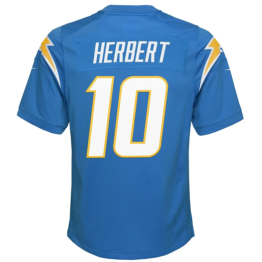 Zennovawear Youth Los Angeles Chargers Justin Herbert Powder Blue Game Jersey
