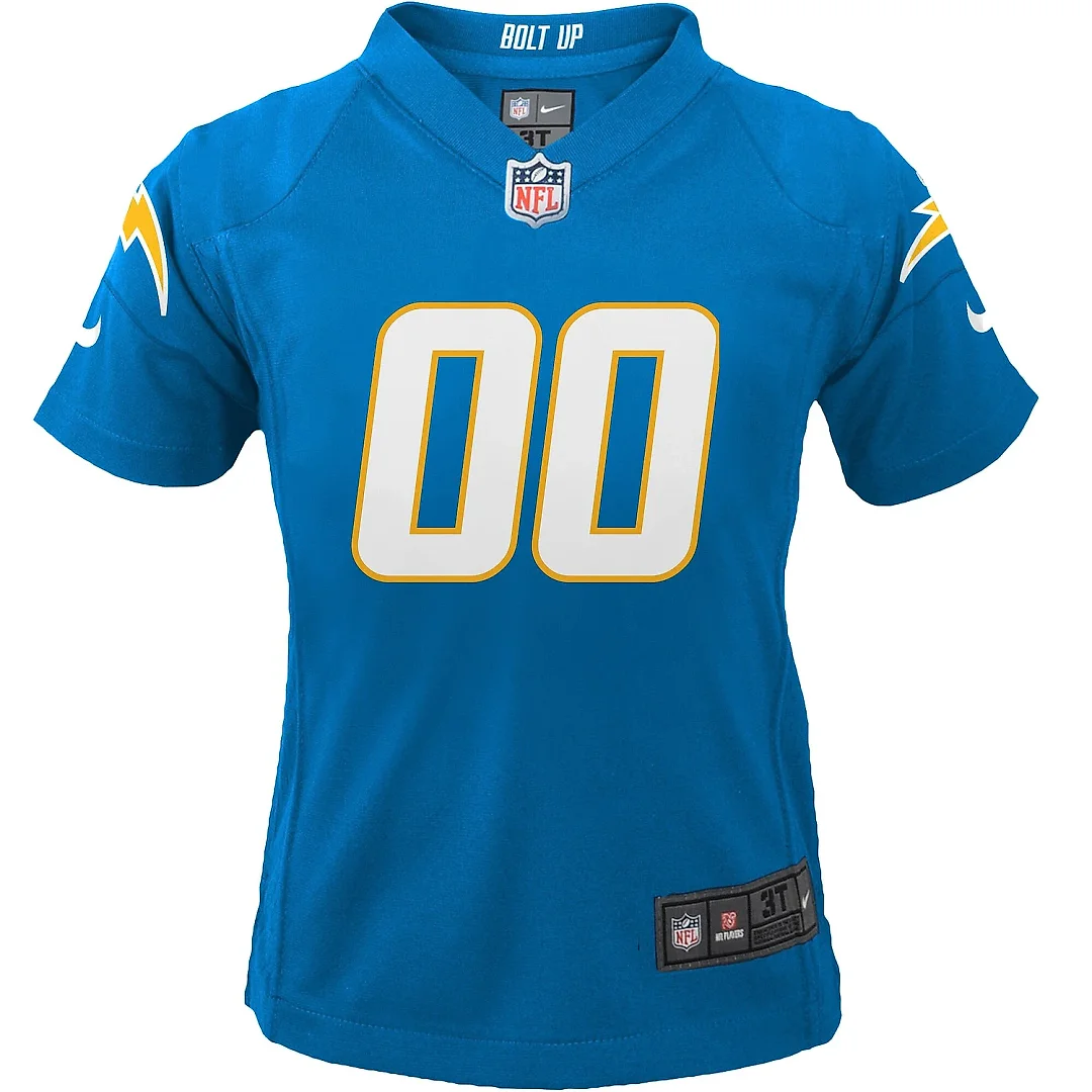 Zennovawear Youth Los Angeles Chargers Powder Blue Custom Game Jersey