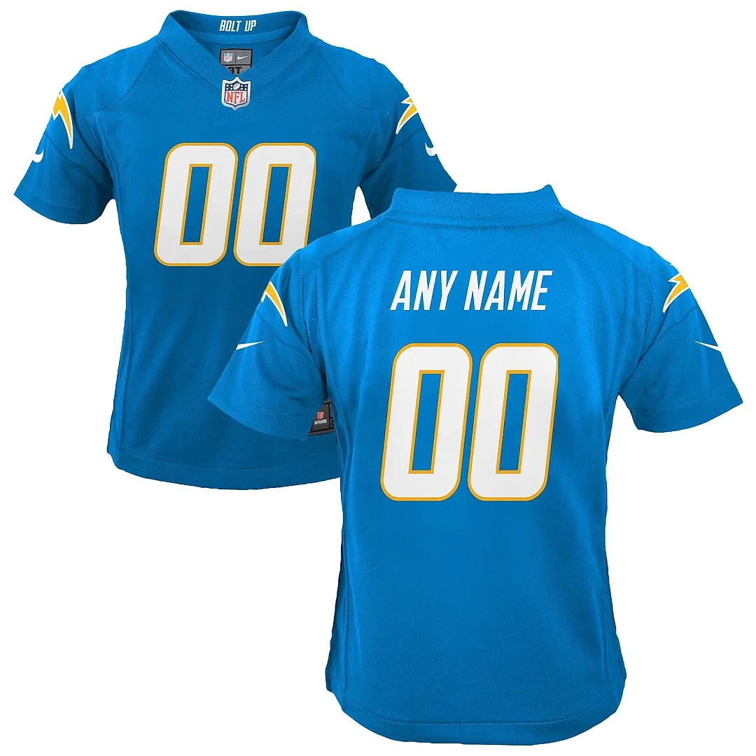 Zennovawear Youth Los Angeles Chargers Powder Blue Custom Game Jersey