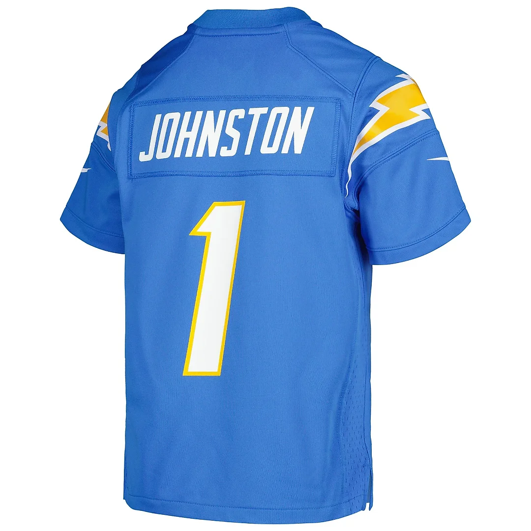 Zennovawear Youth Los Angeles Chargers Quentin Johnston Powder Blue Game Jersey