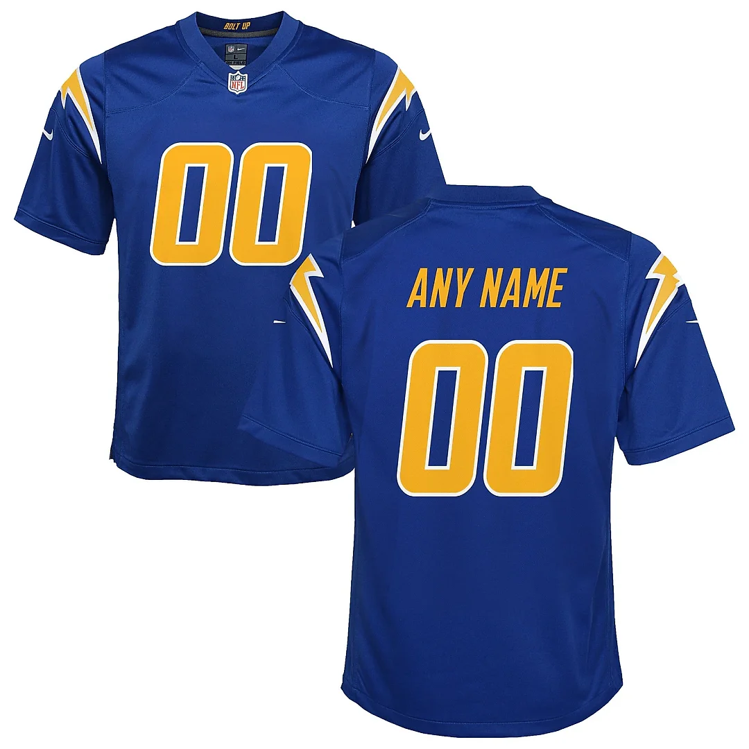 Zennovawear Youth Los Angeles Chargers Royal Alternate Custom Game Jersey