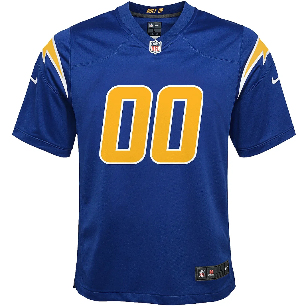 Zennovawear Youth Los Angeles Chargers Royal Alternate Custom Game Jersey