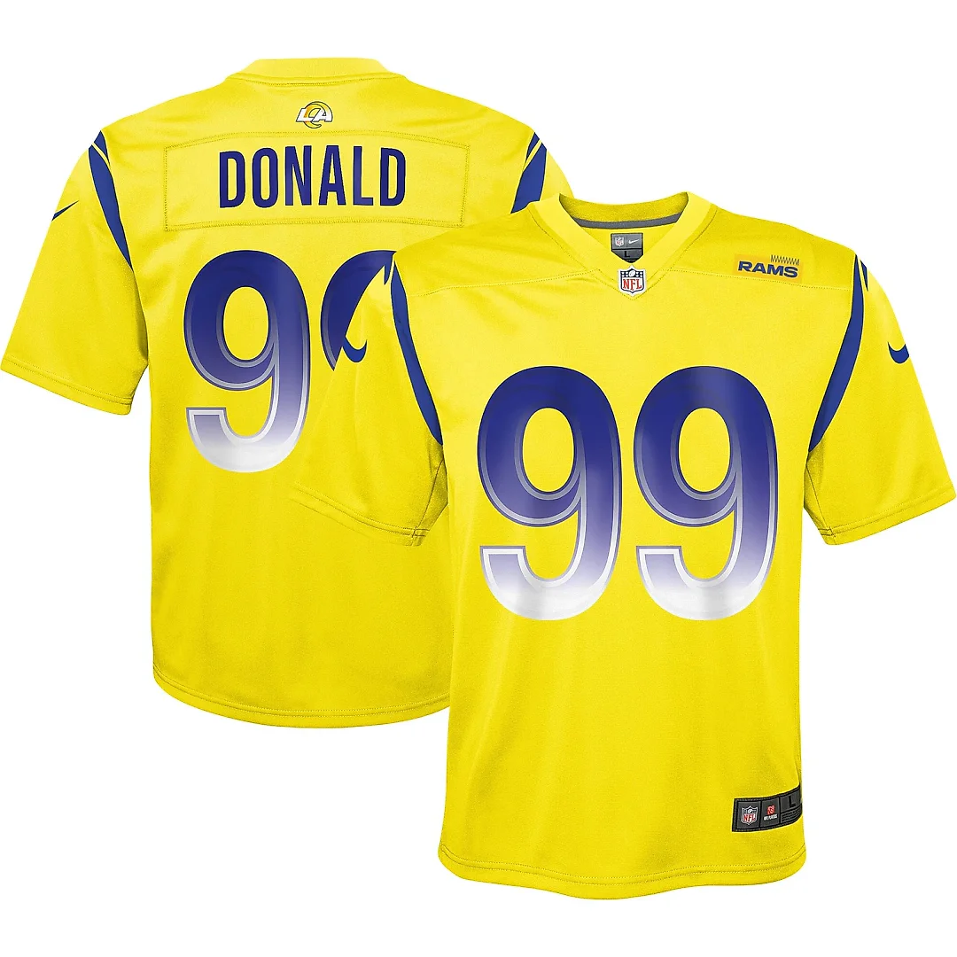 Zennovawear Youth Los Angeles Rams Aaron Donald Gold Inverted Game Jersey