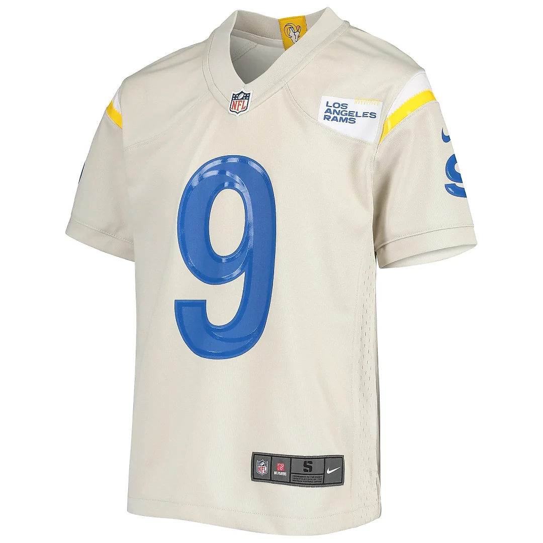 Zennovawear Youth Los Angeles Rams Matthew Stafford Cream Game Jersey