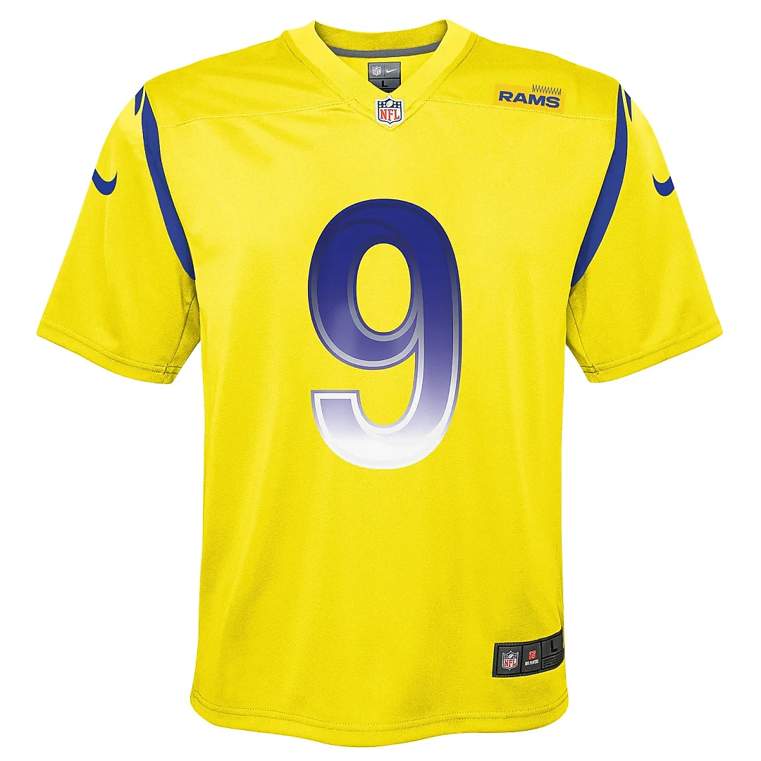 Zennovawear Youth Los Angeles Rams Matthew Stafford Gold Inverted Game Jersey