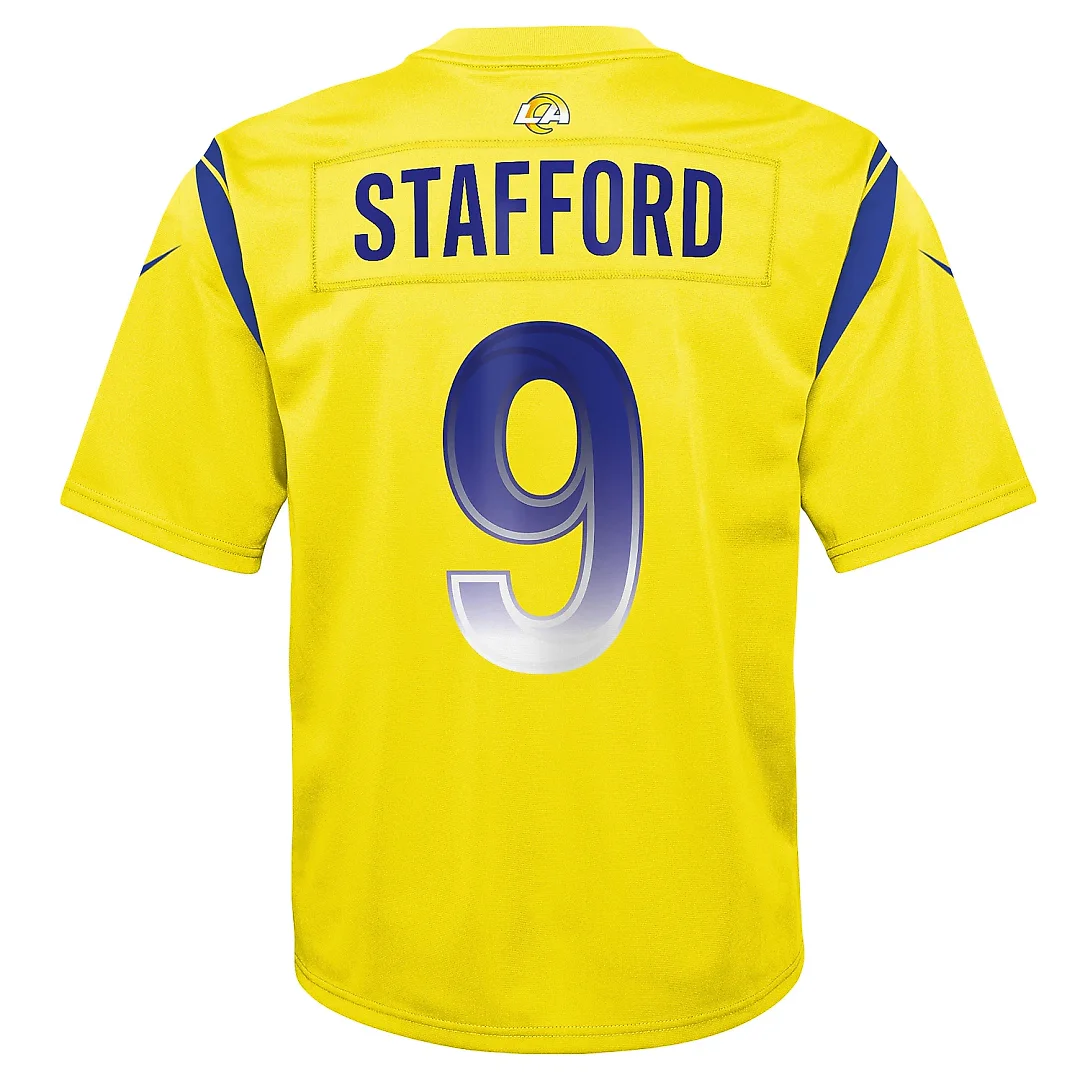 Zennovawear Youth Los Angeles Rams Matthew Stafford Gold Inverted Game Jersey