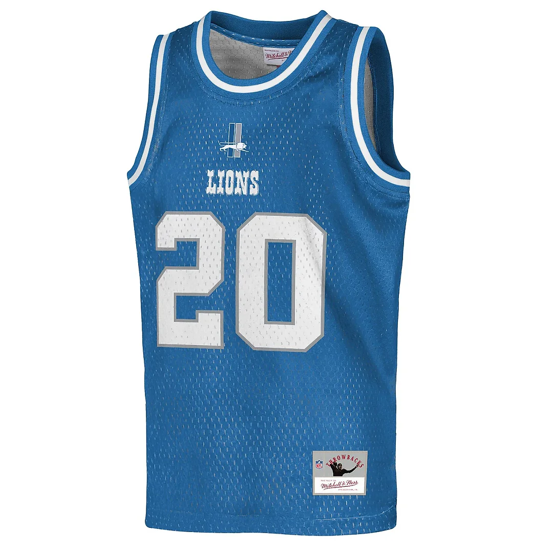 Zennovawear Barry Sanders Detroit Lions Youth Retired Player NFL Basketball Fashion Jersey - Blue